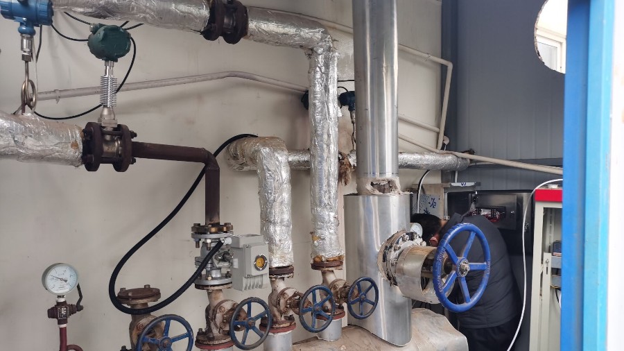 涡街流量计测蒸汽，现场安装调试